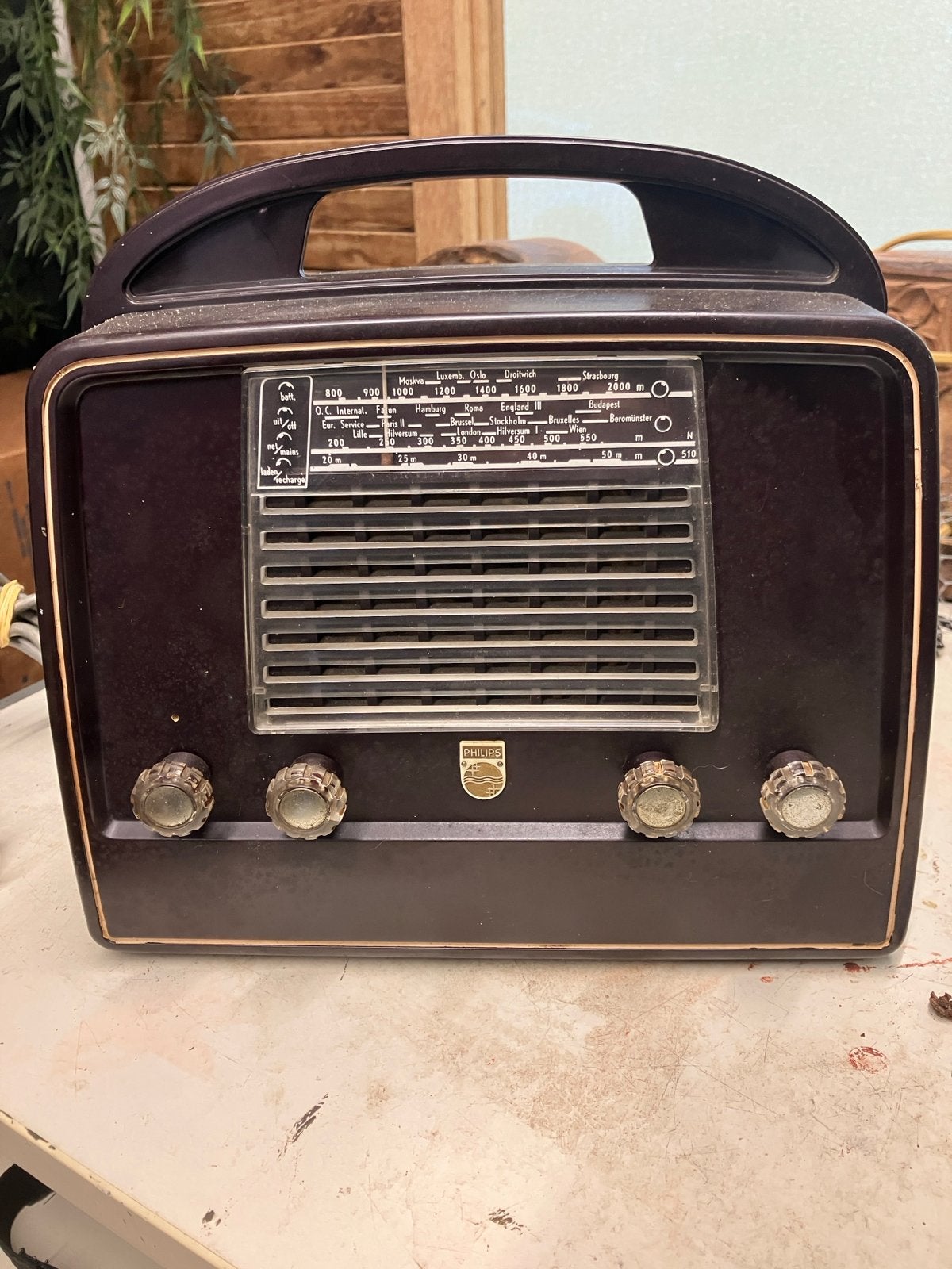 Vintage Philips buizenradio - Decoratief object, Ophalen of Verzenden