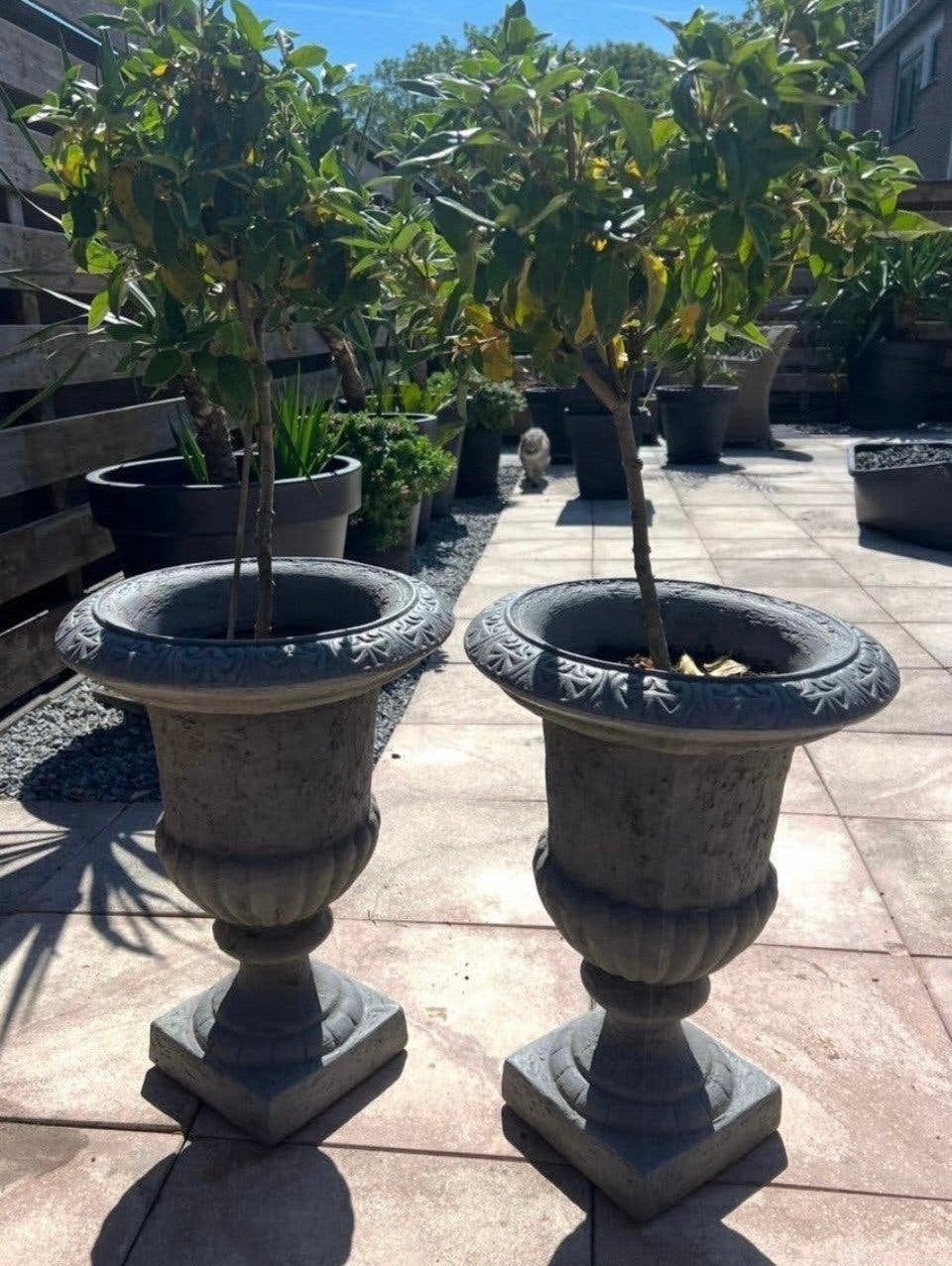 Nwst Kunststof tuinvazen betonlook, Tuin en Terras, Ophalen, Zo goed als nieuw