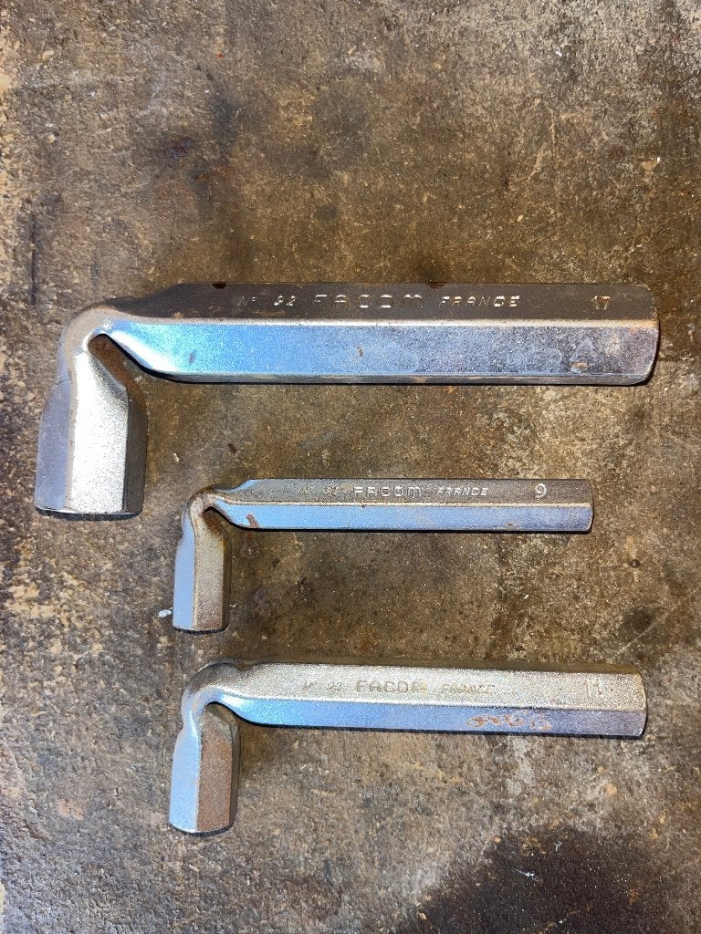 3x FACOM France No. 33 – 9, 11 en 13 mm –vintage gereedschap, Ophalen of Verzenden
