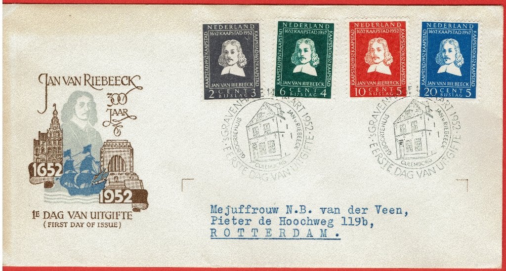 Nederland FDC, Postzegels en Munten, Verzenden, Na 1940, Gestempeld