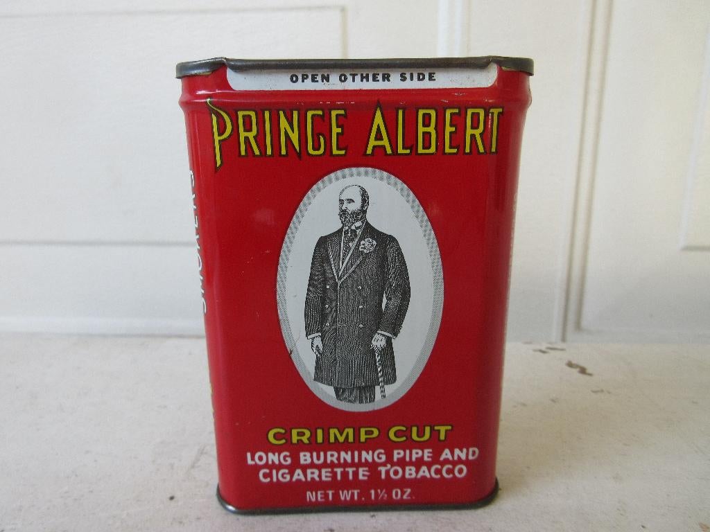 Antiek vintage Prince Albert Cigarette Tobacco blik, Ophalen of Verzenden, Gebruikt, Tabaksdoos of Verpakking