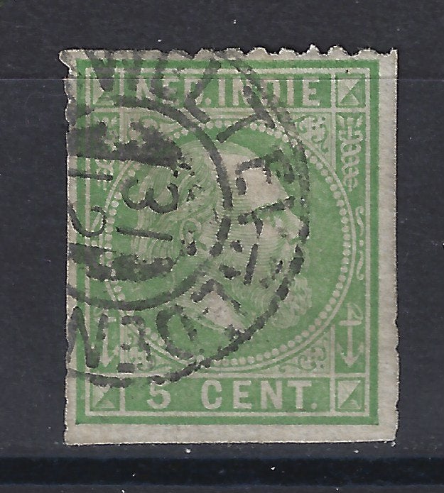 Nr 8 gebruikt Willem III 1870 Nederlands Indie voor 10% CW, Postzegels en Munten, Postzegels | Nederlands-Indië en Nieuw-Guinea
