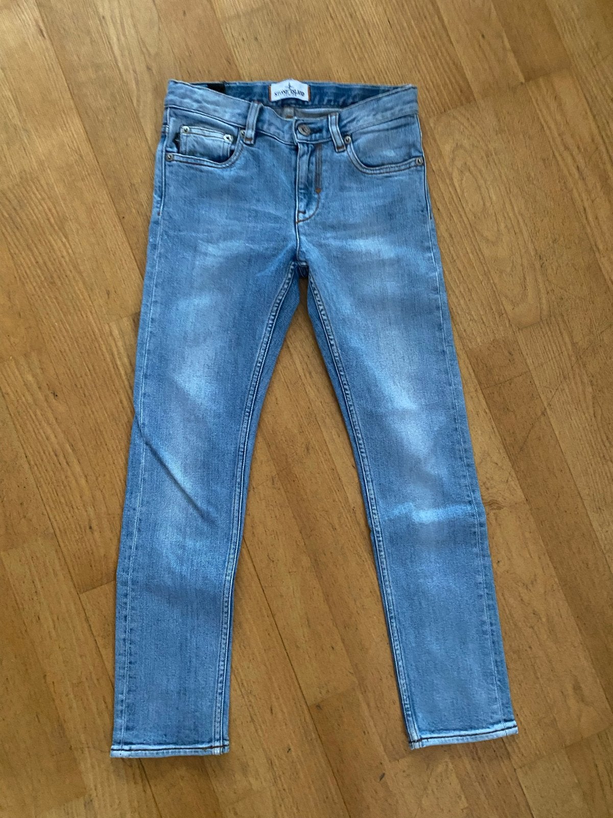 Stone Island Junior Jeans - Lichtblauw Denim, Ophalen of Verzenden, Zo goed als nieuw, Jongen
