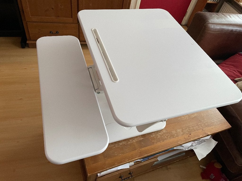 Euroseats zit-sta module wit, Huis en Inrichting, Bureaus, Ophalen, Zit-sta bureau, Gebruikt, 52 cm
