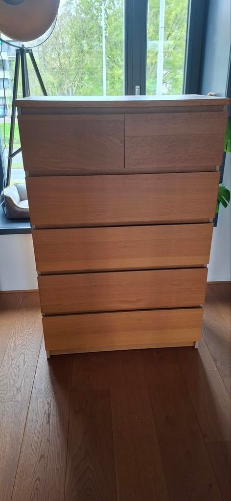 Houten ladekast met 6 laden - Ikea, Gebruikt, 5 laden of meer, 100 tot 150 cm, Modern, Tijdloos