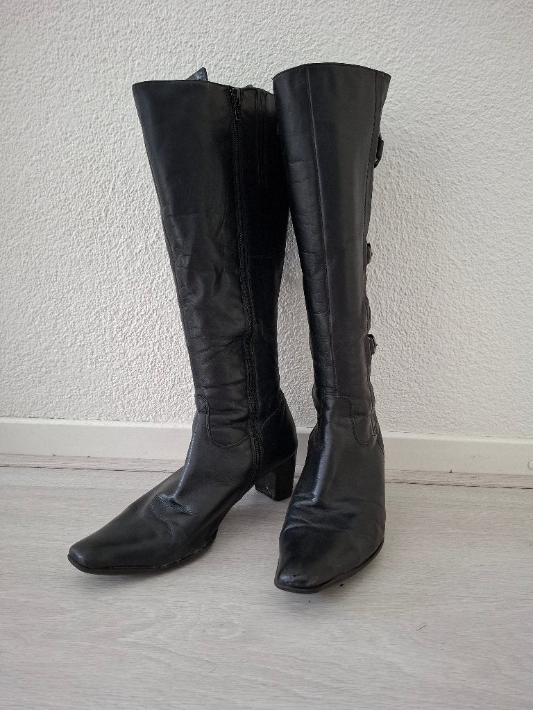 hoge zwarte dames laarzen maat 39, Ophalen, Hoge laarzen, Zwart, Gedragen