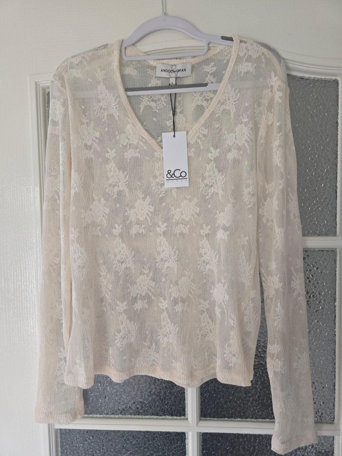 nieuw &co woman andcowoman and cowoman L kant creme, Kleding | Dames, Tops, Maat 38/40 (M), Beige, Nieuw, Ophalen of Verzenden