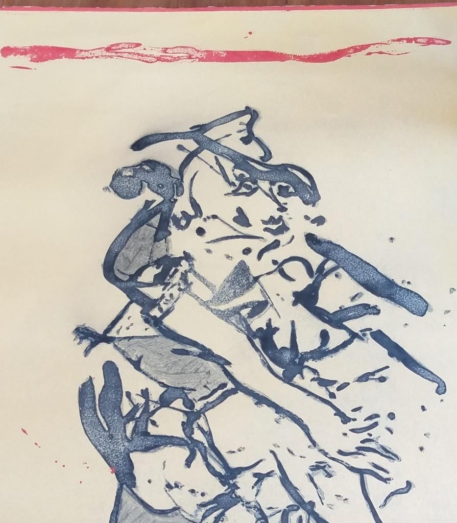''VROUWTJE IN HET ZAND'' -KEES SALENTIJN 1980, 48 cm, 65 cm, Ophalen of Verzenden, Gesigneerd
