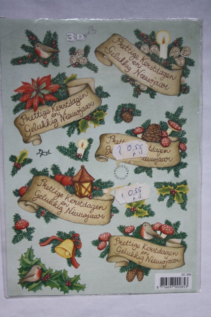 2 st. A5 knipvellen A5 3D marianne design 9979, Ophalen of Verzenden, Nieuw, Kerst, Knipvel