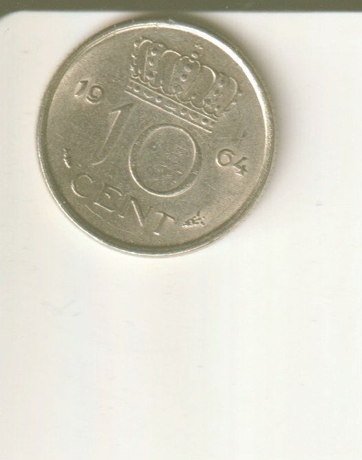 10 cent 1964 nederland, Postzegels en Munten, Munten | Nederland, Verzenden, Koningin Juliana, 10 cent