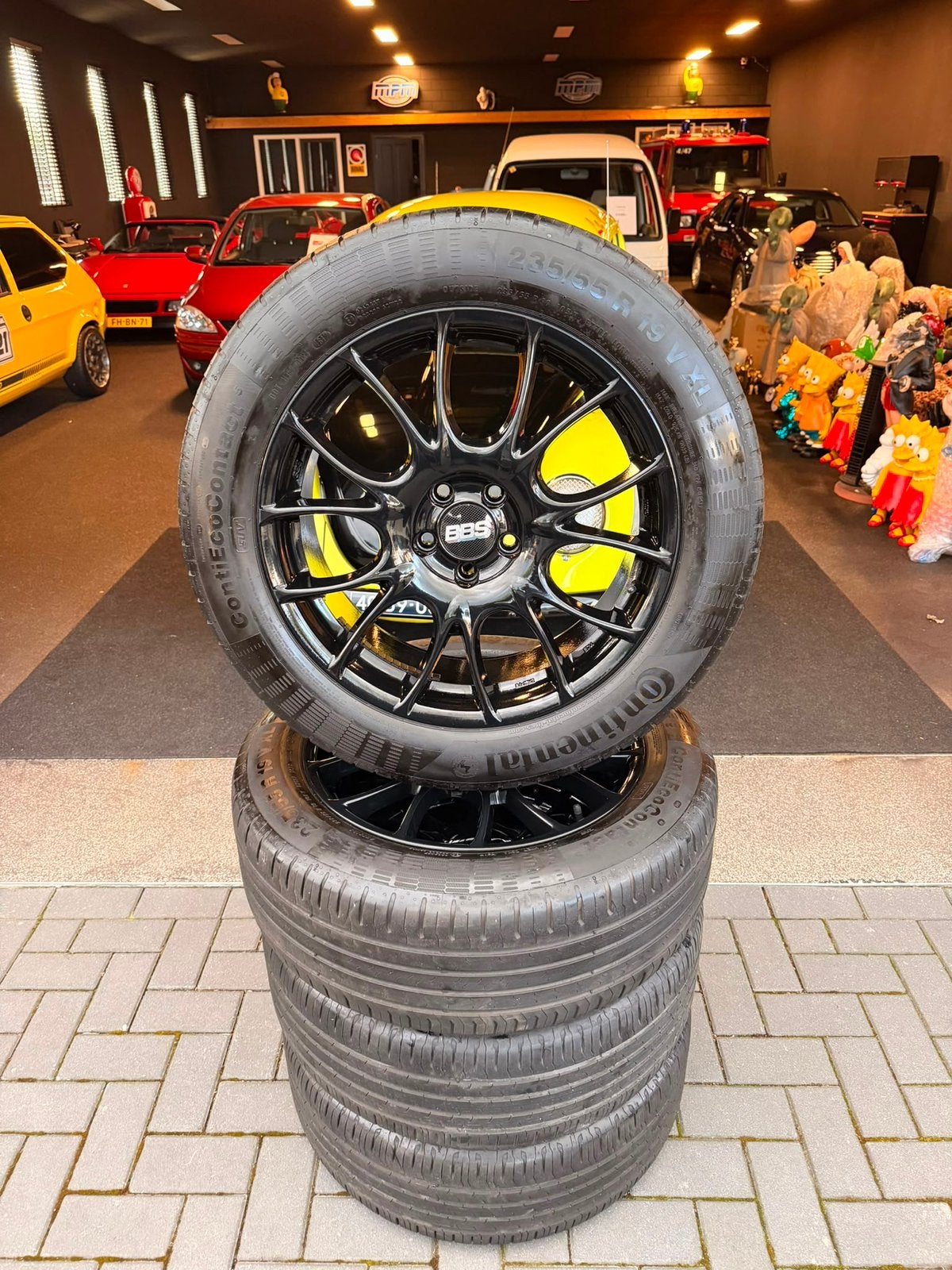 Originele BBS CK003 18" 5x112 CONTINENTAL 235/55-R-19 ET44, 18 inch, Banden en Velgen, Ophalen of Verzenden, 235 mm