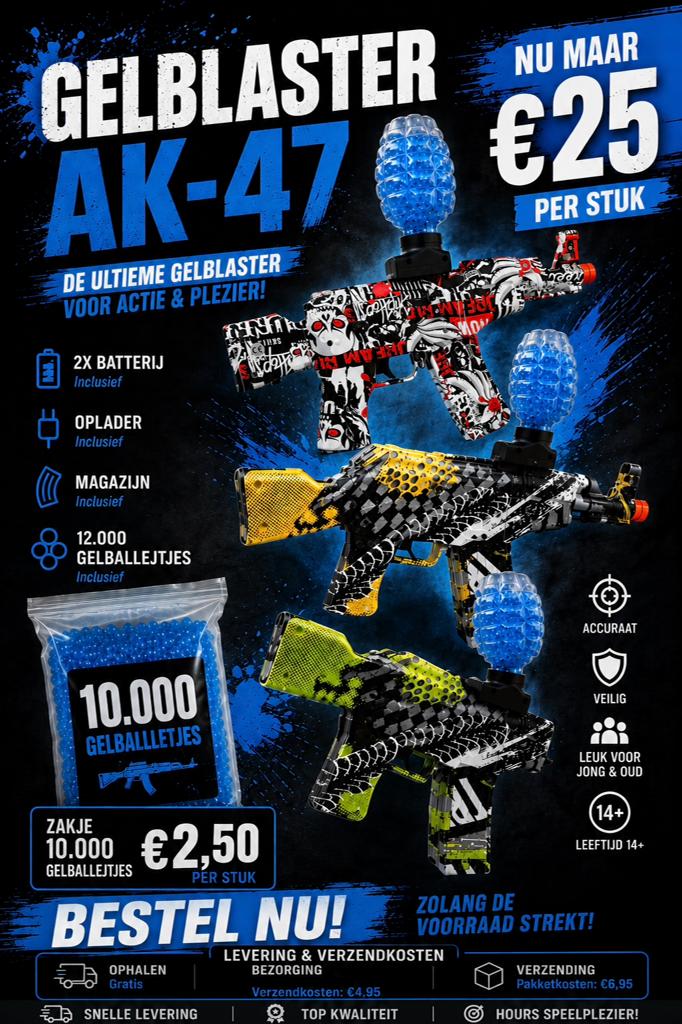 Gelblaster ak 47, Ophalen of Verzenden