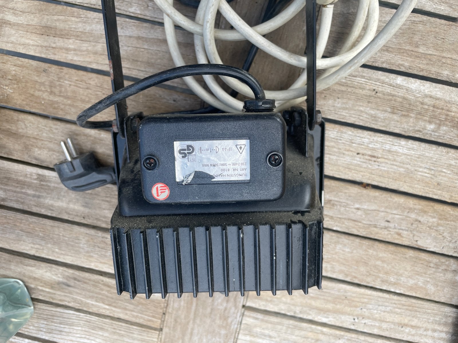 Set van 2 Gebruikte Halogeen Bouwlampen - 500 Watt, Ophalen, Gebruikt, 500 watt of meer, Lamp met armatuur