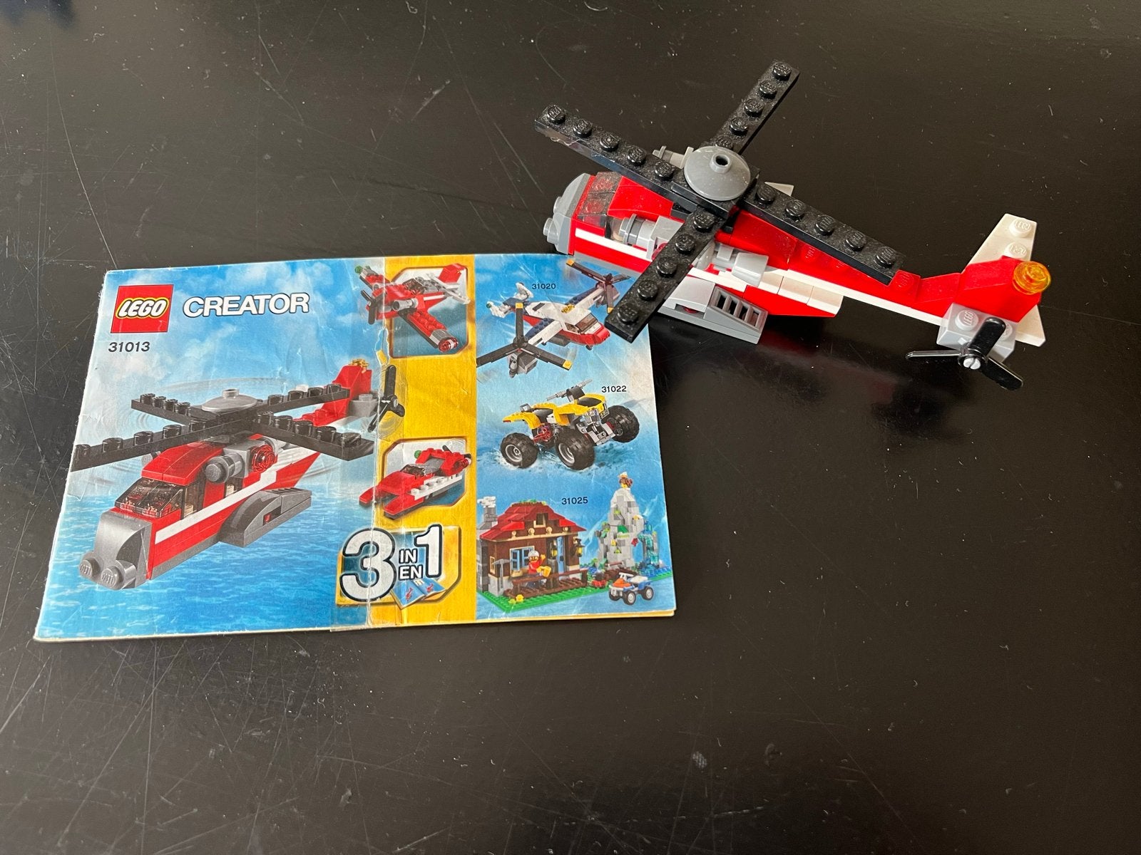 Lego Creator 31013 Rode Helikopter 3-in-1 Set, Lego, Ophalen of Verzenden, Zo goed als nieuw, Compleet