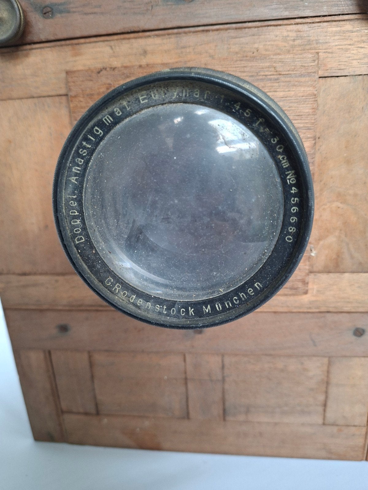 Antieke houten camera met balg en Rodenstock lens, Audio, Tv en Foto, Ophalen, Gebruikt, Spiegelreflex, Onbekend