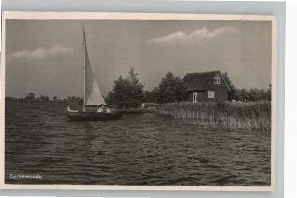 Eernewoude  zeilbootje st 1951, Verzenden, 1940 tot 1960, Gelopen, Friesland