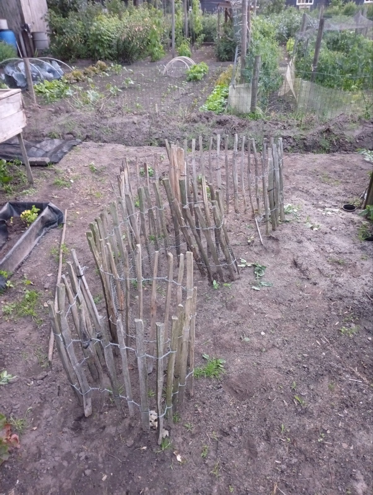 Te koop schapenhek Frans hekwerk reststukken, Ophalen, Zo goed als nieuw, Hout, Tuinhek