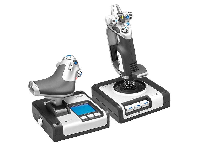 Saitek X52 Flight Control System Joystick & Throttle, Ophalen of Verzenden, Zo goed als nieuw