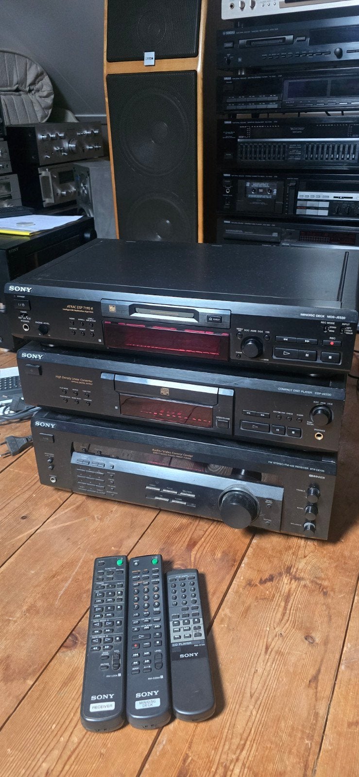 Sony Hifi Set:Minidisc, CD-speler, Receiver met Afstandsbedi, Ophalen, Gebruikt, Losse componenten, Sony