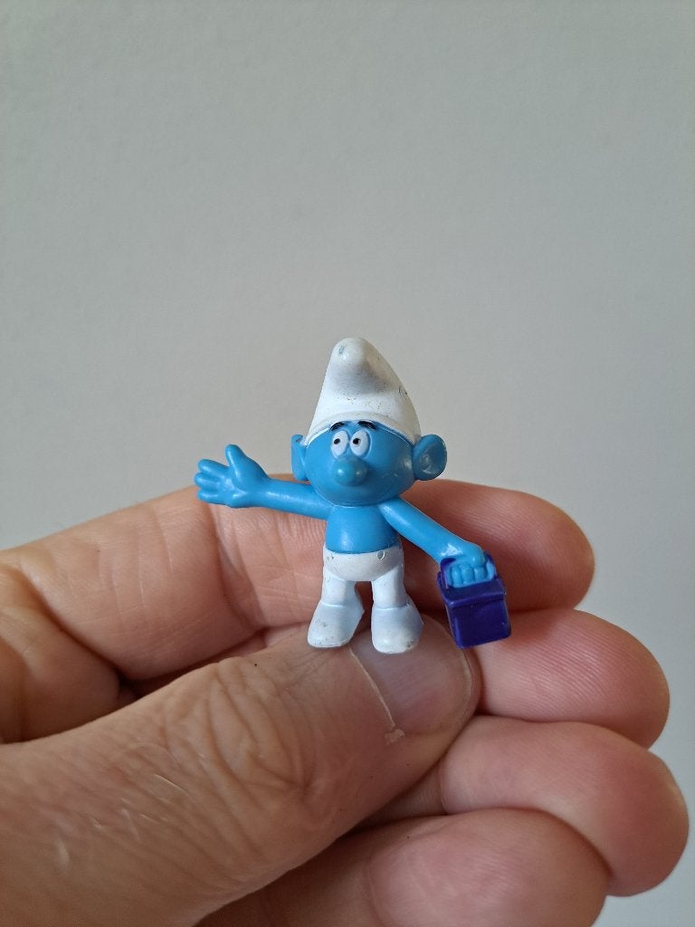 Boodschappensmurf, Albert Heijn 2008, kunststof 4x2x4cm, Verzamelen, Albert Heijn, Ophalen of Verzenden