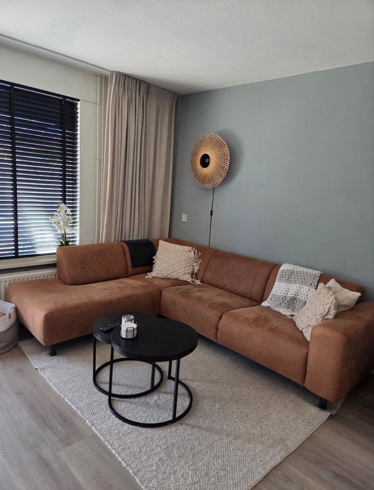 Comfortabele cognac kleurige hoekbank "Avilla", HACO, Huis en Inrichting, Ophalen, Modern, Comfortabel, 250 tot 300 cm, 100 tot 125 cm