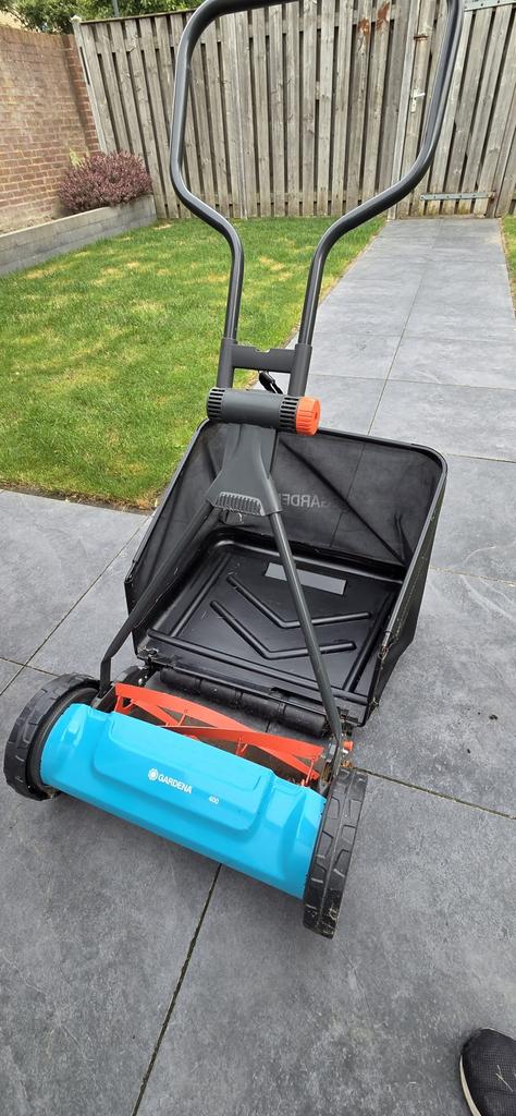Gardena Kooimesmaaier 40 cm + Grasopvangbak – Als nieuw, Tuin en Terras, Grasmaaiers, Kooimesmaaier, Ophalen, Zo goed als nieuw