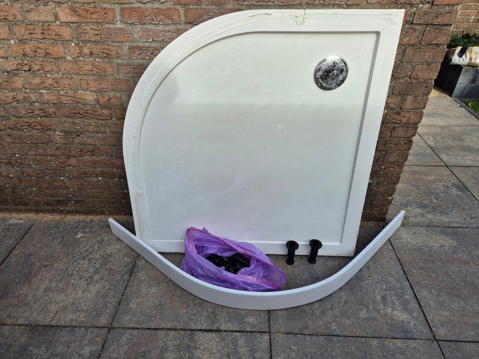 Maxaro Douchebak 90x90cm Kwartrond Hoogglans Wit SMC, Ophalen, Gebruikt, Douche
