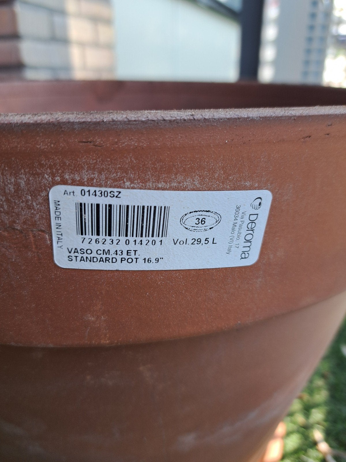 Grote terra cotta bloempot, 42 cm diameter, Tuin en Terras, Bloempotten, Ophalen, Gebruikt, 40 cm of meer, Rond