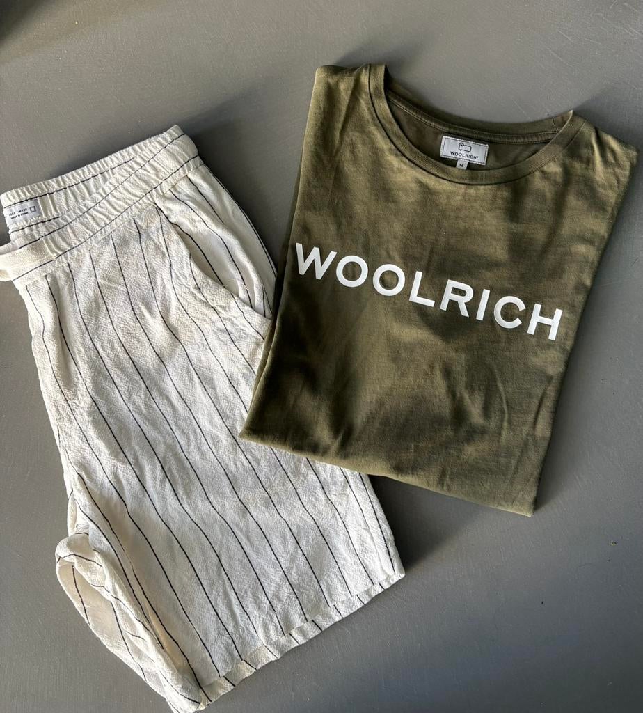 Woolrich tshirt met short Zara mt XS, Ophalen of Verzenden, Zo goed als nieuw, Maat 46 (S) of kleiner