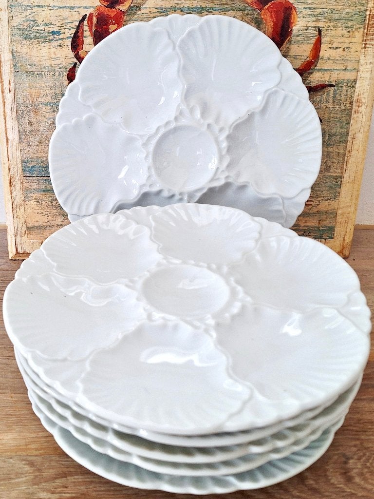 Set van 6  oesterborden - Porcelaine de Baudour, Ophalen of Verzenden