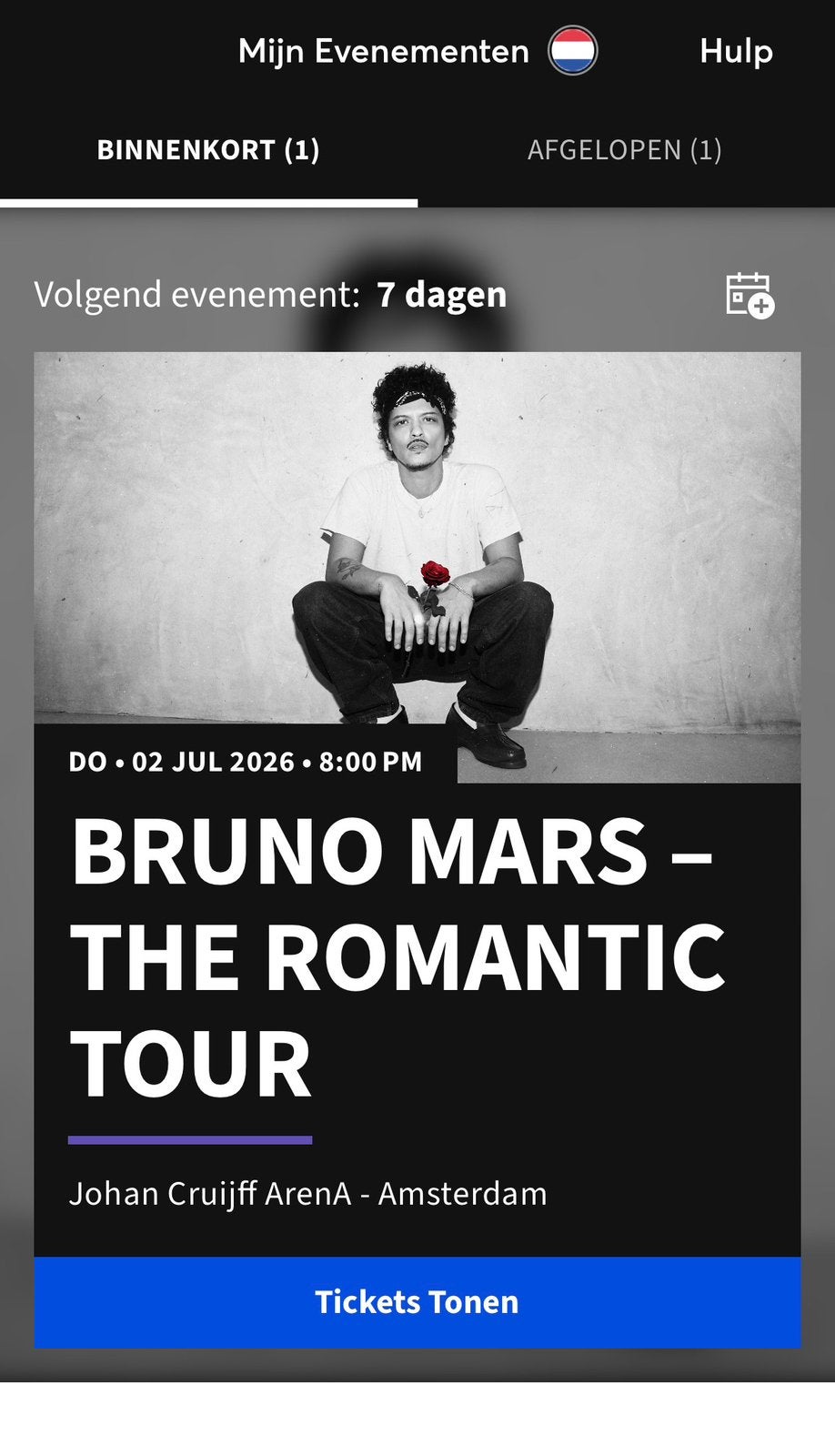 3 Golden Circle kaarten Bruno Mars 2 Juli, Twee personen, Juli