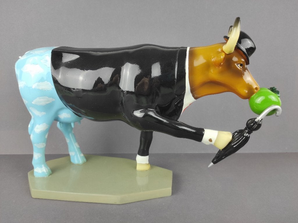 CowParade / Cow Parade Koe "Moogritte" LARGE, Antiek en Kunst, Kunst | Beelden en Houtsnijwerken, Ophalen of Verzenden, Handgemaakt