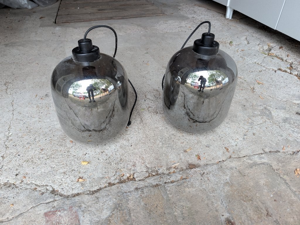 Hanglamp smokey glass, Huis en Inrichting, Lampen | Hanglampen, Ophalen, Gebruikt