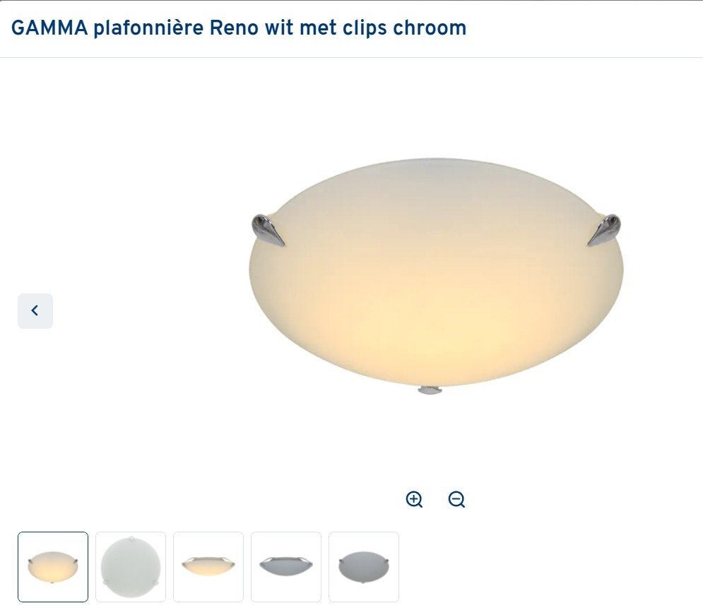 Nieuwe GAMMA plafondlamp / plafonnière Reno, diameter 26 cm, Ophalen, Nieuw, E27 (groot), Wit