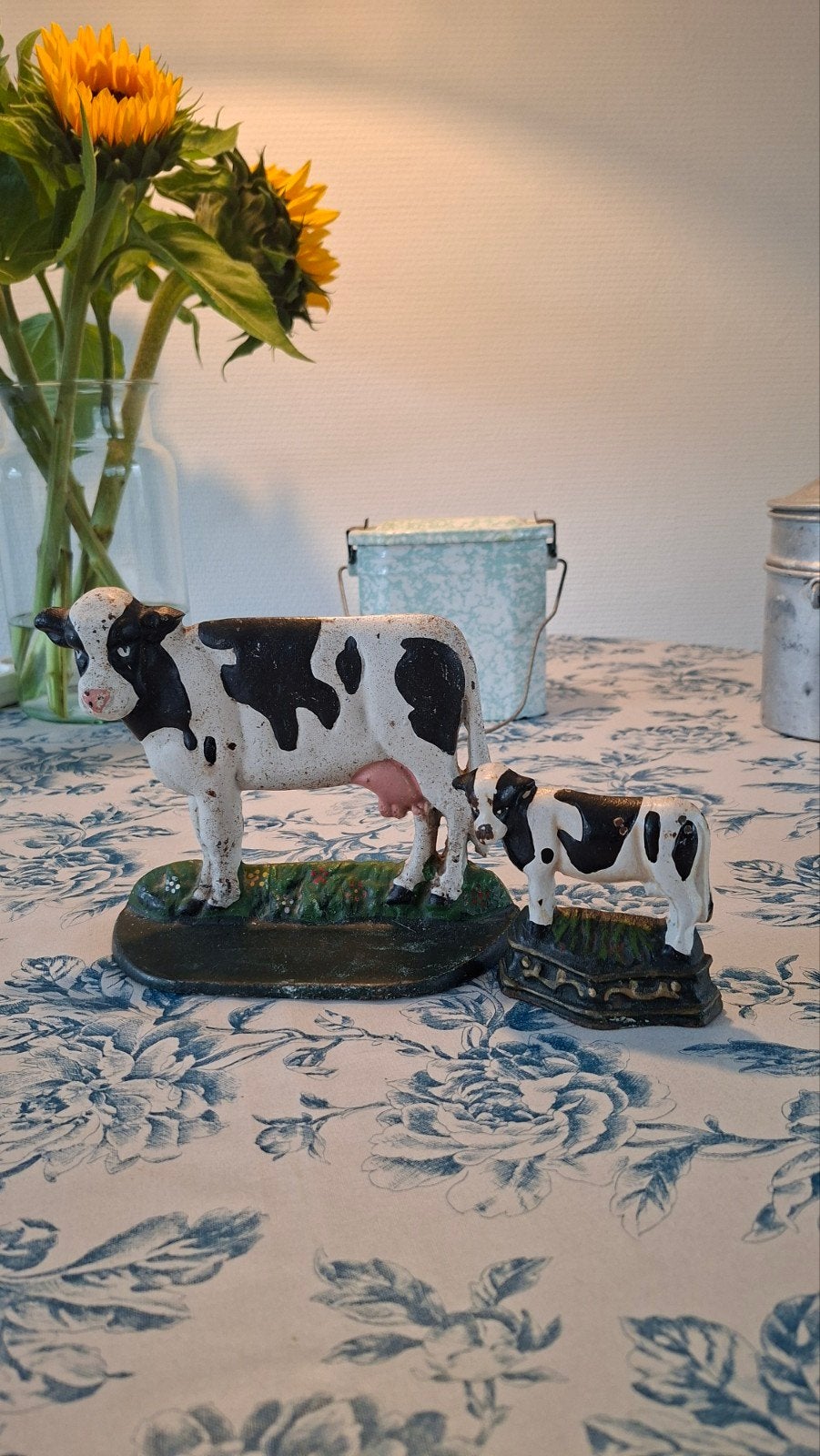 2 Gietijzeren Deurstoppers Koeien - Brocante Landelij, Ophalen of Verzenden