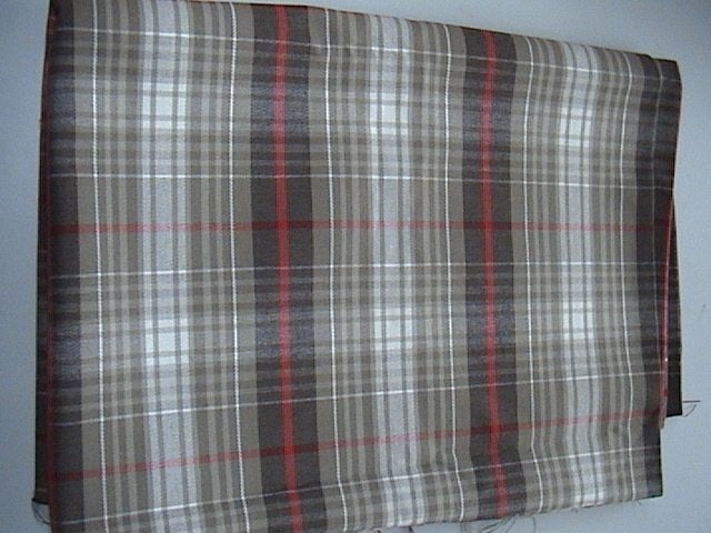 NIEUW - bruin / wit / beige / rood geruite stof - 75 x 110, Hobby en Vrije tijd, Overige materialen, Beige, Nieuw, Ophalen of Verzenden