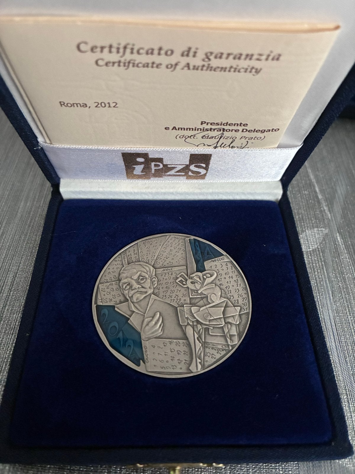 Zilveren 52 gram Herdenkingsmunt 2012 met Certificaat, Ophalen of Verzenden, Zilver, Buitenland
