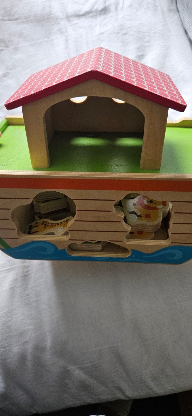 Houten Ark van Noach met Dieren Sorteerspeelgoed, Ophalen of Verzenden, Gebruikt, Overige typen