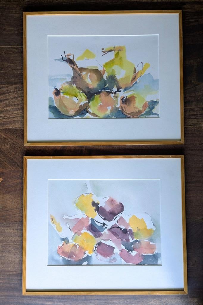 Set van 2 abstracte aquarel stillevens van Jeanne Verheugt, Ophalen