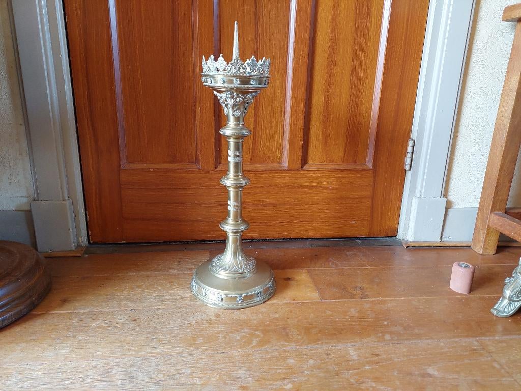 koperen kandelaar van 40 centimeter hoog, Ophalen of Verzenden, Koper of Brons