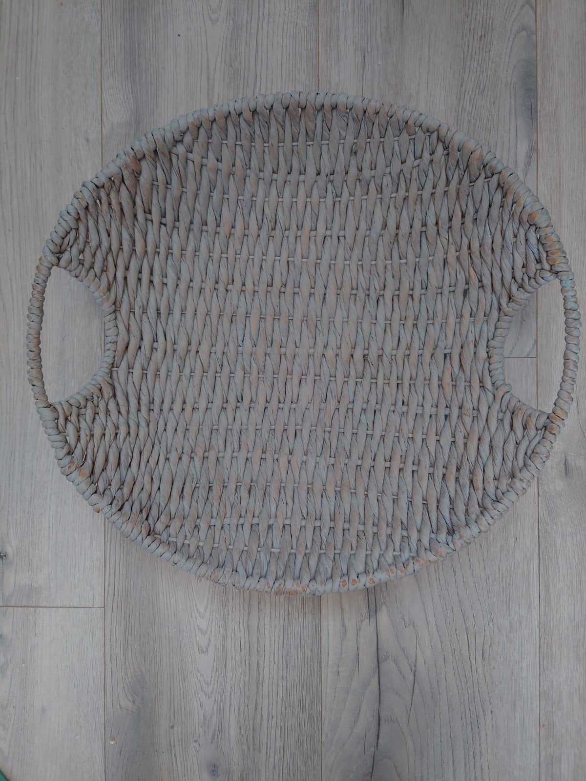 Decoratieve schaal van riet, 50 cm breed, Ophalen, Met handvatten, Gebruikt, Schaal