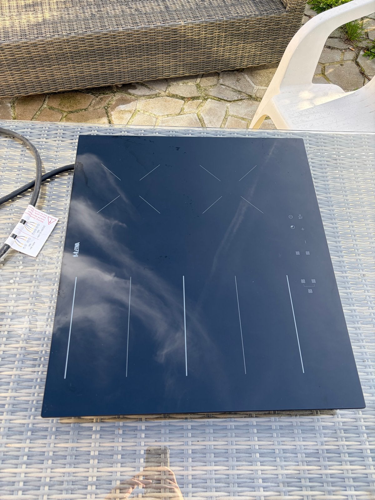 ETNA inductie kookplaat 59x52 cm, Witgoed en Apparatuur, Kookplaten, Ophalen, Gebruikt, 4 kookzones, Inbouw