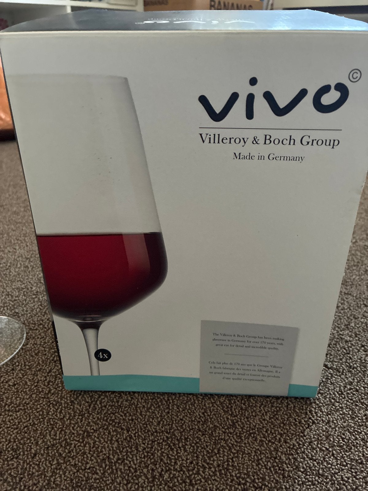 Vivo rode wijnglazen, nieuw in doos (4 stuks), Ophalen of Verzenden, Nieuw, Glas, Overige merken