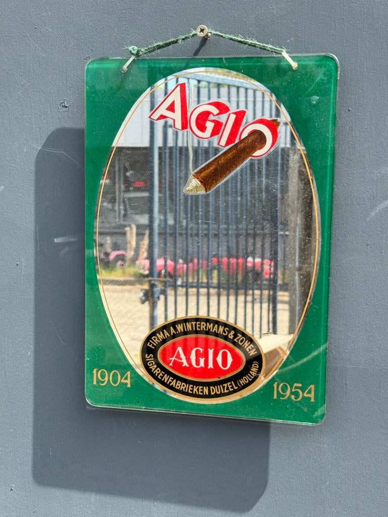 Vintage Agio Sigaren Reclamebord - Jaren '50, Ophalen, Gebruikt, Reclamebord