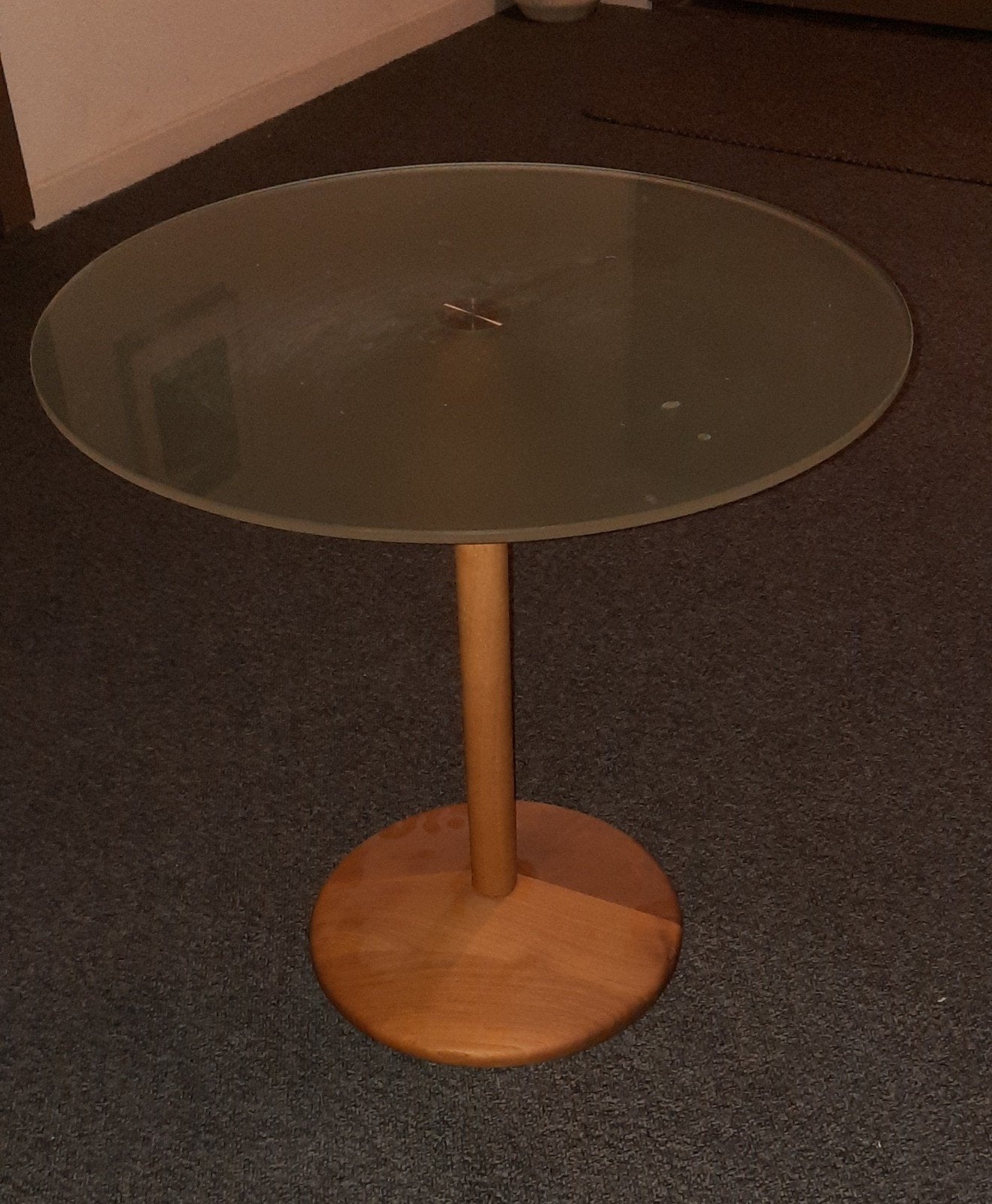 Porada Salontafel - Rond Glas & Hout - Italiaans Design, Gebruikt, Rond, 55 tot 75 cm, Glas
