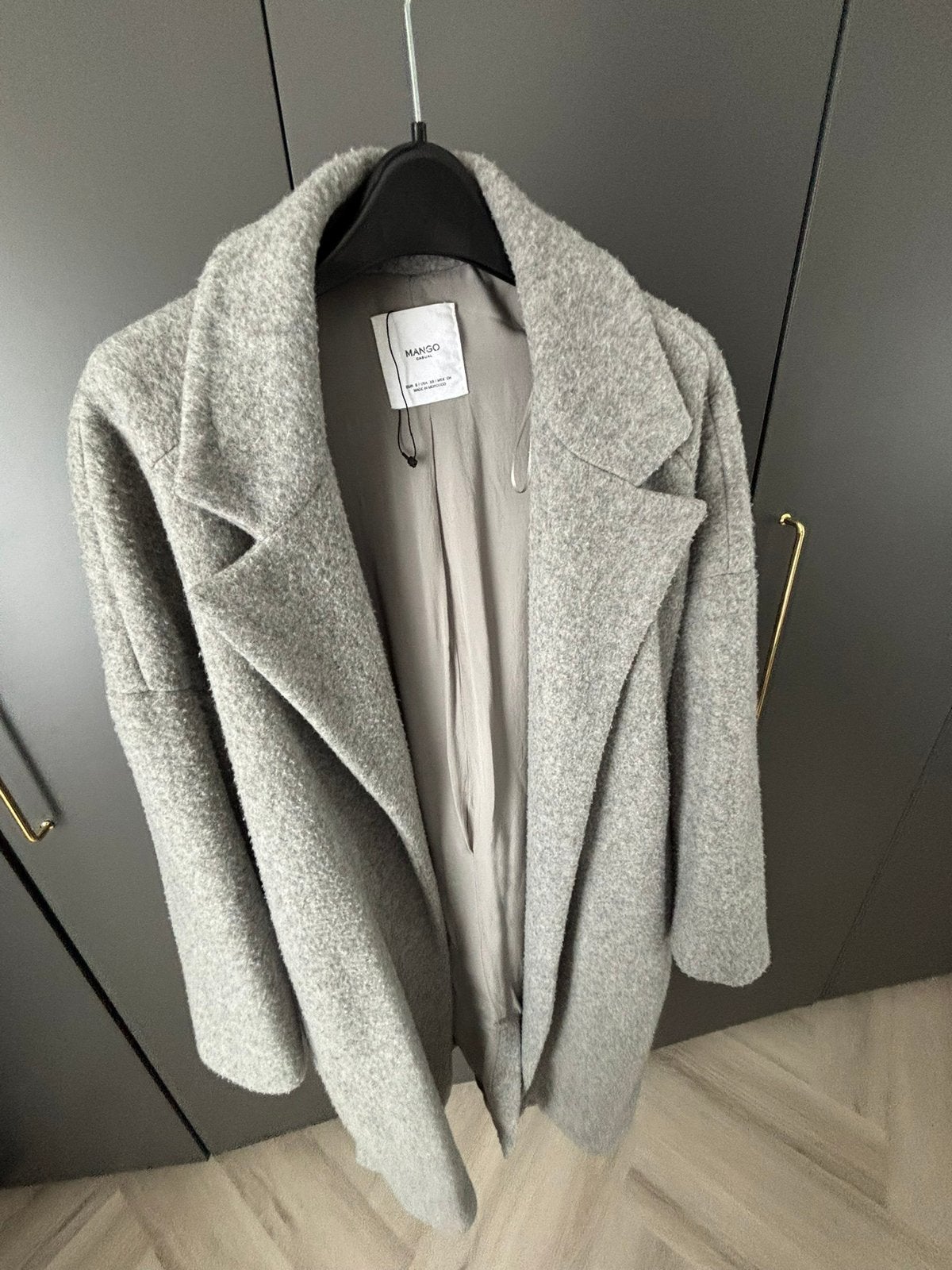 Mango grijs mantel / Mango grey coat, Kleding | Dames, Ophalen, Gedragen, Maat 36 (S), Grijs