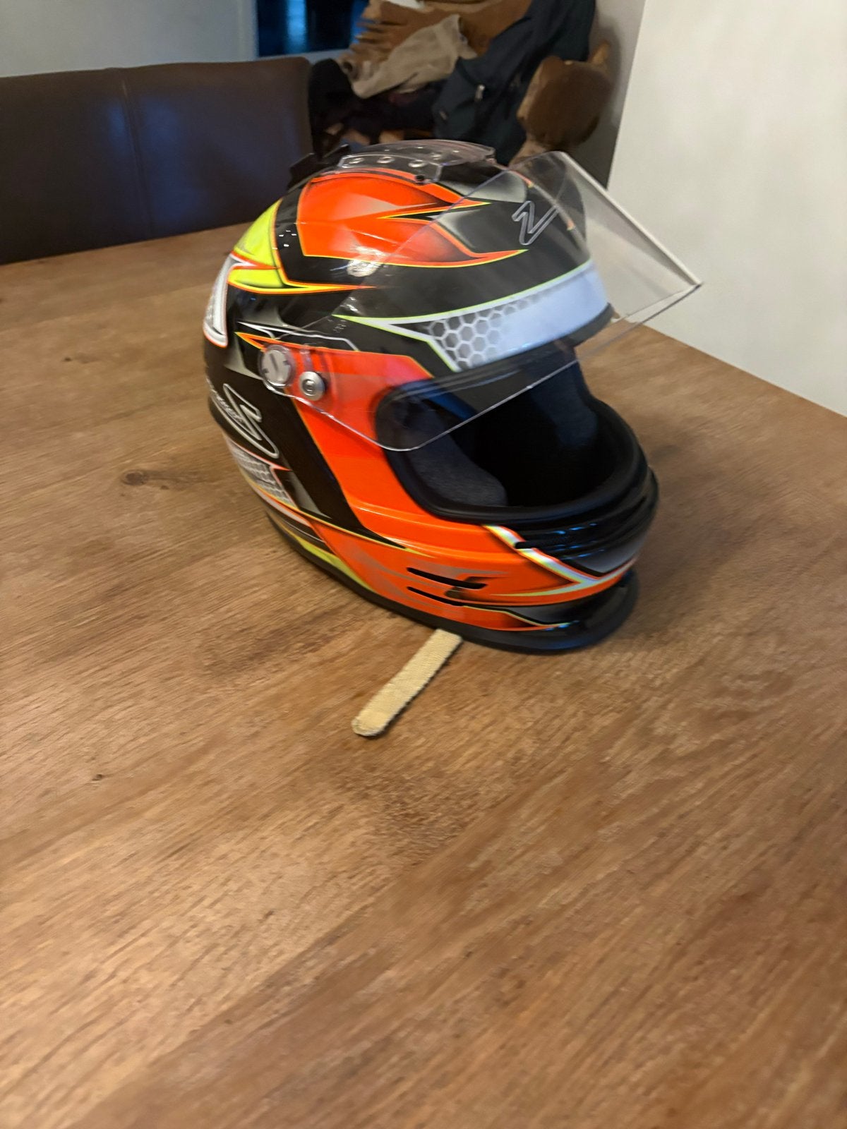 Racehelm 52cm - Oranje/Zwart/Geel, Overige merken, XXS, Kinderen, Tweedehands