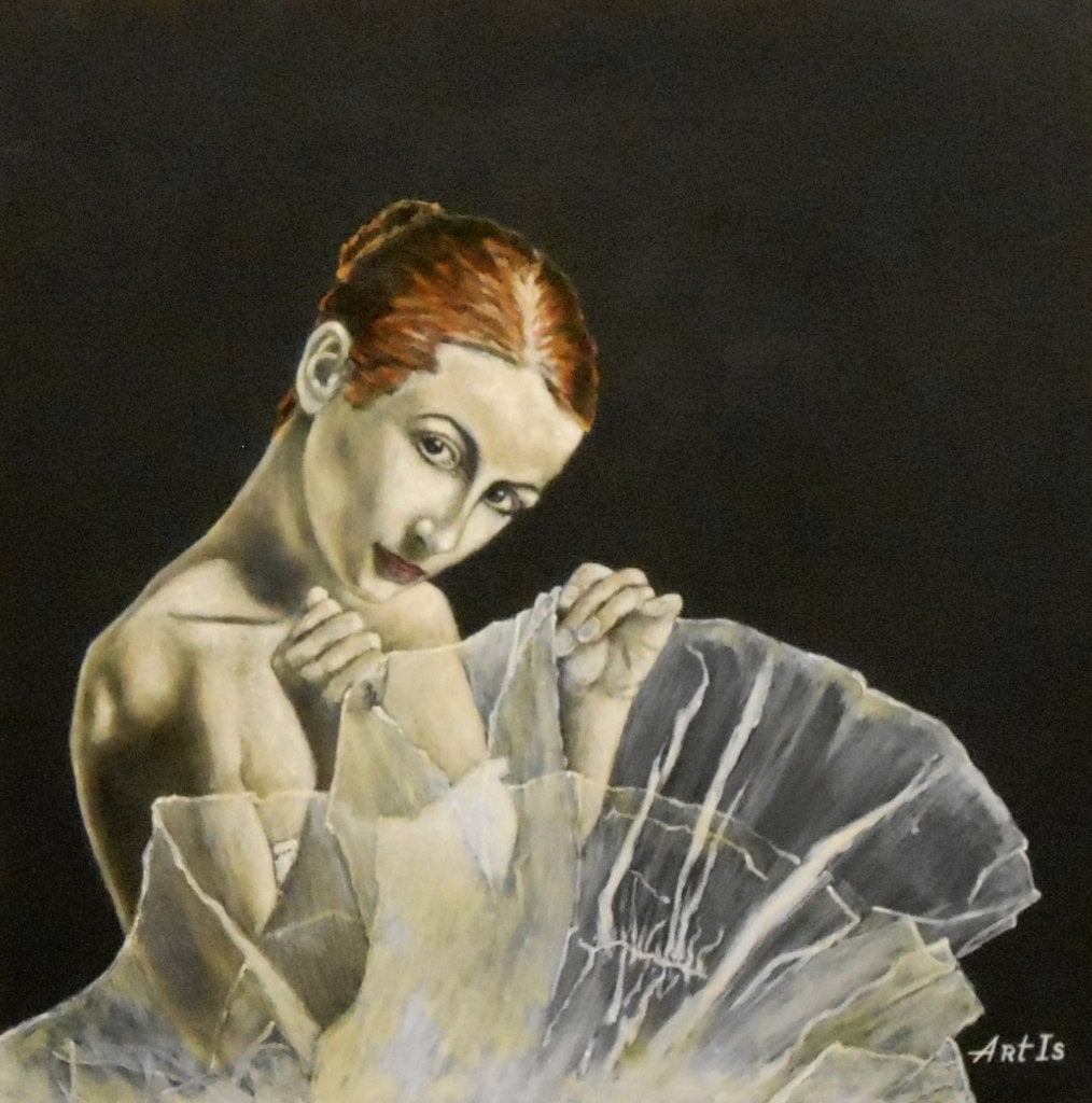 "Ballerina", Verzenden, Olieverf, Handgeschilderd, Portret