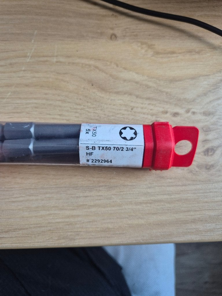 Hilti S-B TX50 Torx Bits 70mm / 7/16" Zeskant (5 stuks), Ophalen of Verzenden, Nieuw, Bitset, Hilti