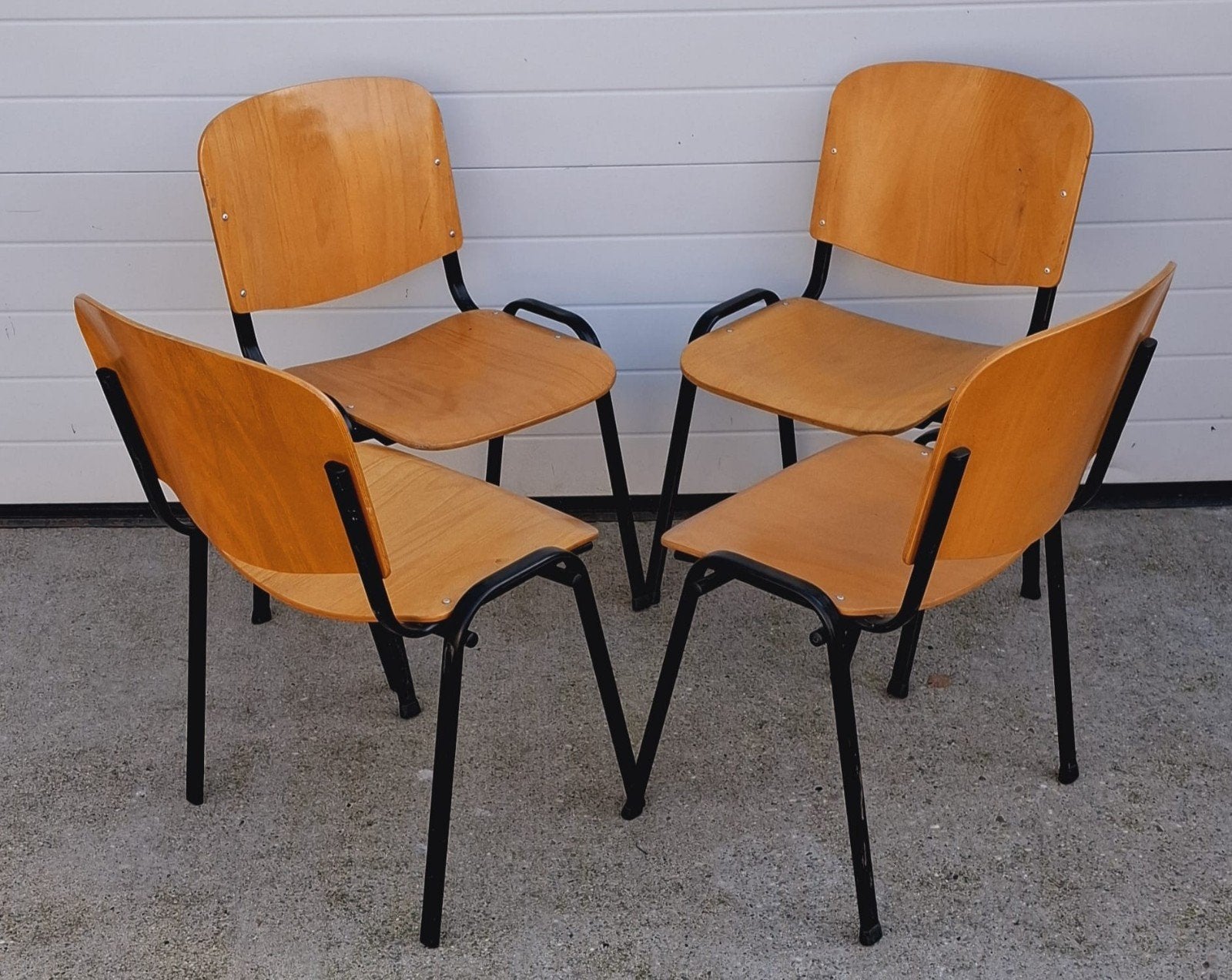 4 x schoolstoelen hout kantine stoelen vergaderstoelen, Bruin, Ophalen of Verzenden, Zo goed als nieuw, Vijf, Zes of meer stoelen